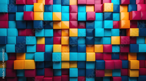 Abstract color metallic blocks data digital background. Generated AI