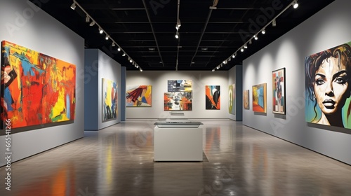 A contemporary art gallery with a rotating exhibition of modern artworks.