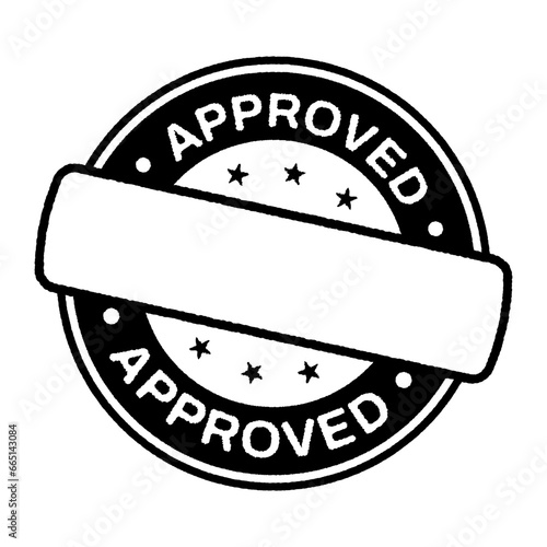 Approved stamp with blank sign. Round grunge approved sign. Vector illustration