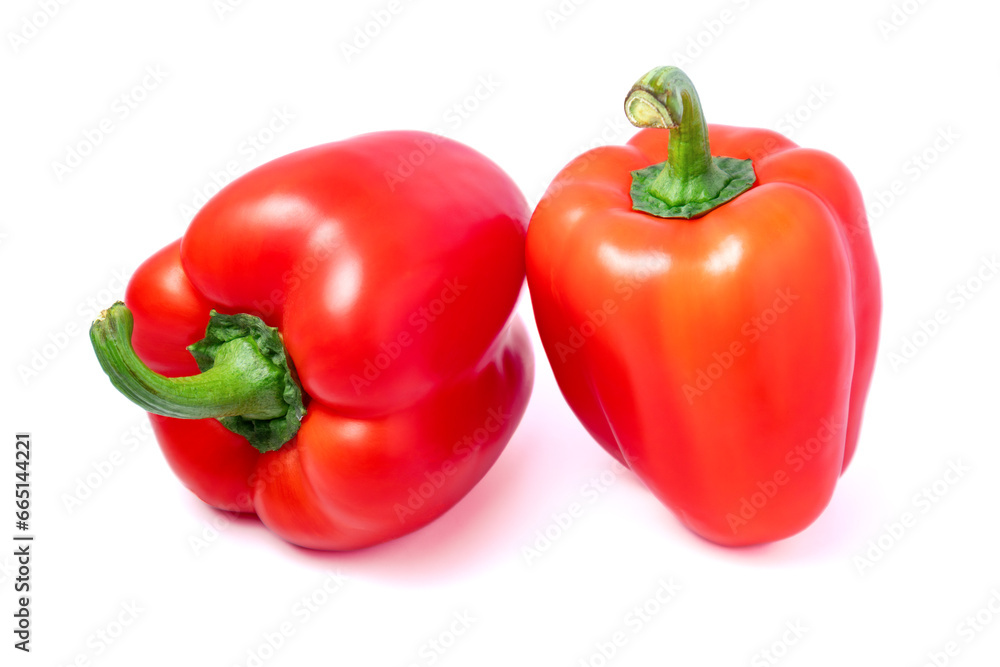 Red sweet pepper isolated on white background.