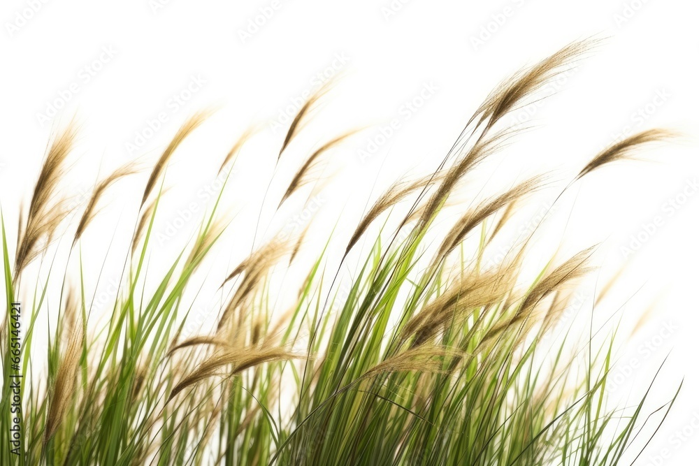 A lush meadow with delicate feather grass, its long, slender plumes creating an enchanting landscape.