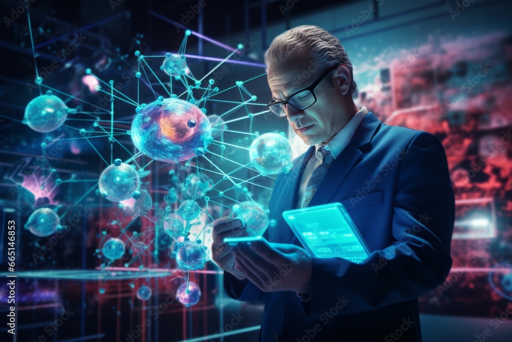 A person is working with an AI interface. Make a better future.