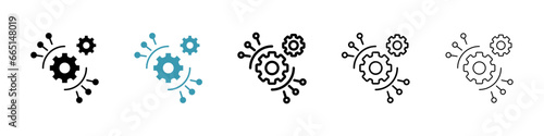 Function sign icon set. Software system configuration vector symbol. Source api line icon for ui designs.