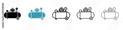 Air compressor sign icon set for ui designs.