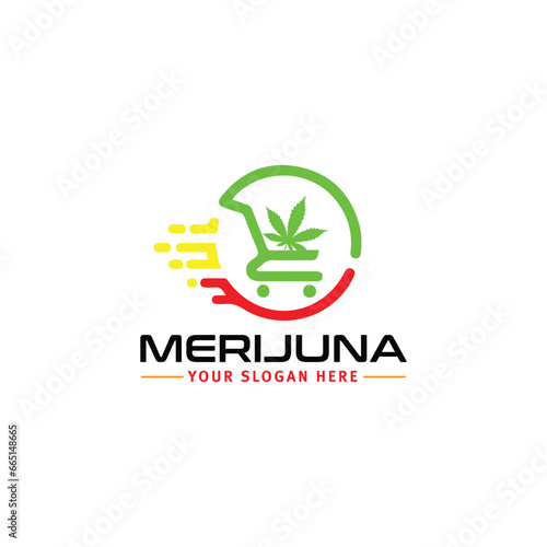 marijuana cbd store logo design vector