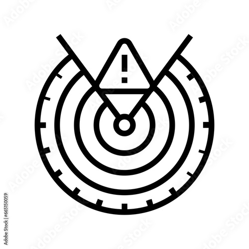 radar risk line icon vector. radar risk sign. isolated contour symbol black illustration