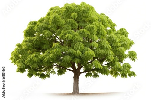 A lush  green tree against a white background  illustrating the beauty of nature s growth and vitality.