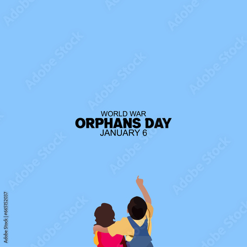 Vector illustration of World War Orphans Day