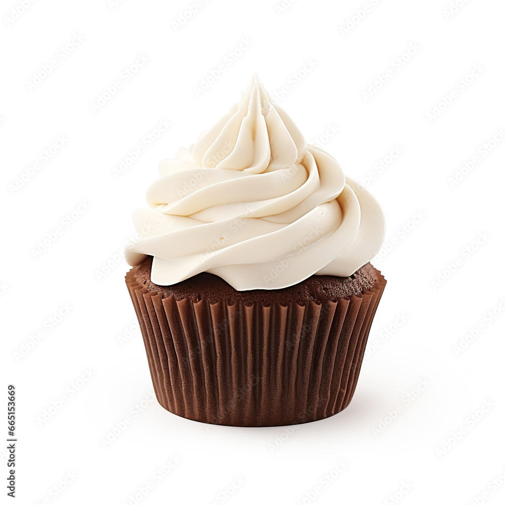 Chocolate cupcake with vanilla frosting buttercream Chocolate cupcake with vanilla frosting buttercream