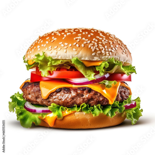 fresh tasty burger isolated on white background