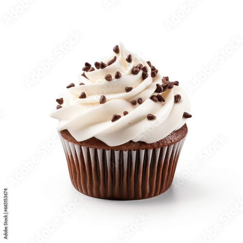 Chocolate cupcake with vanilla frosting buttercream