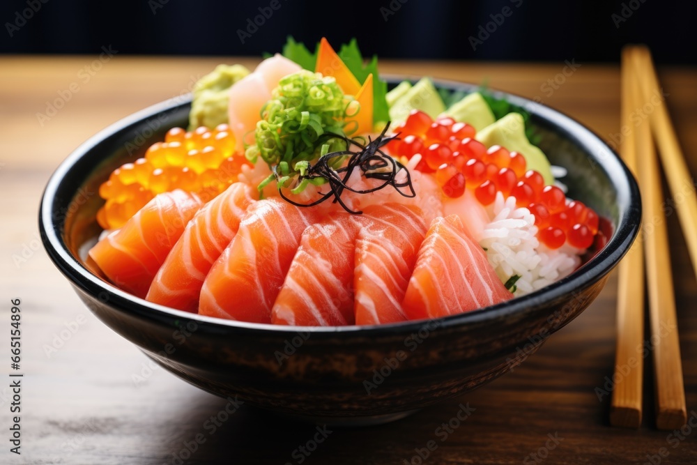Sushi Bowl Delight: Freshly Served Japanese Cuisine