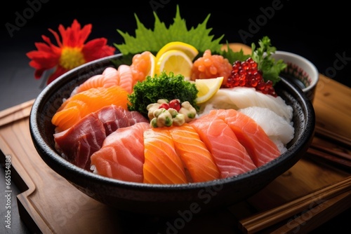 Sushi Bowl Delight: Freshly Served Japanese Cuisine