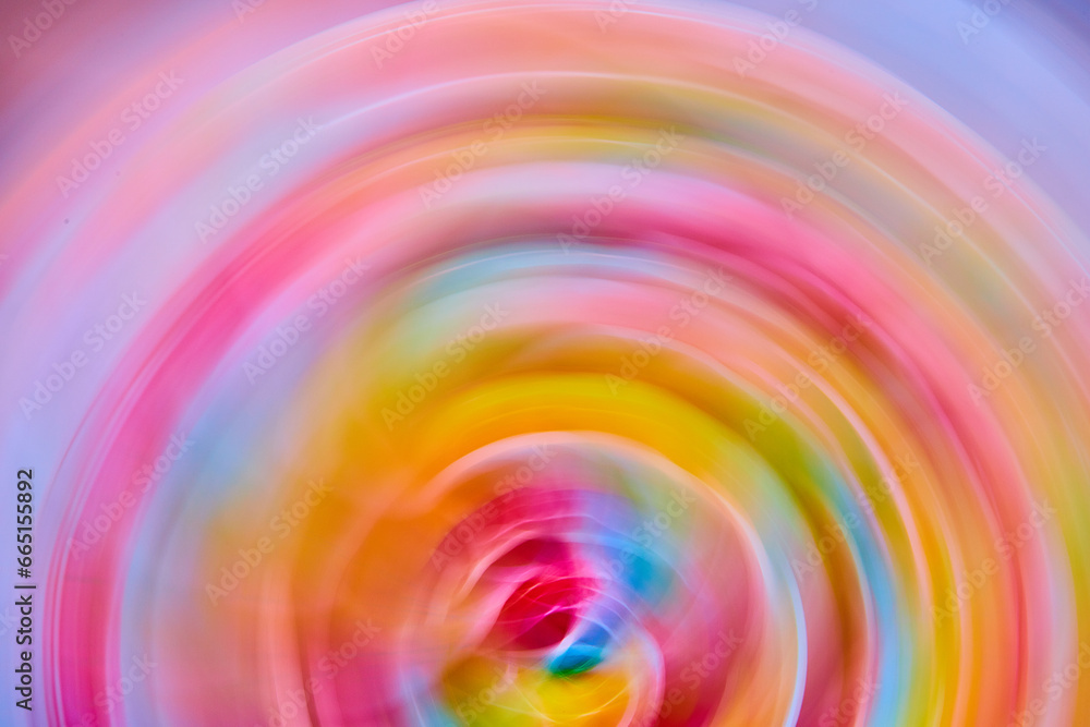 Obraz premium Abstract rainbow flower in circle artistic blur