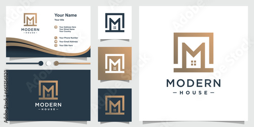 Modern house design element icon vector with creative modern concept