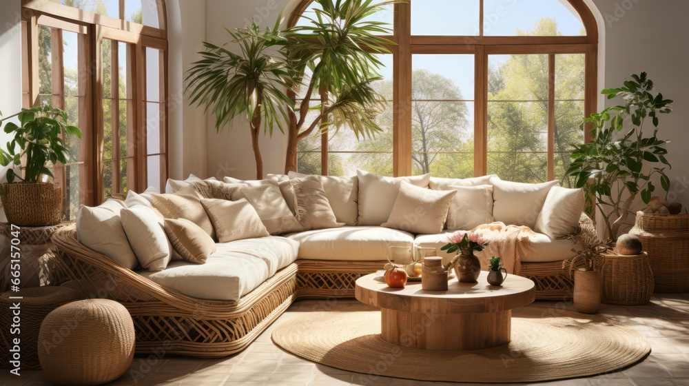 Boho style interior mockup Boho style interior mockup