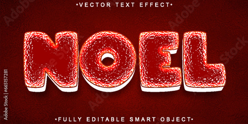 Red Cartoon Noel Vector Fully Editable Smart Object Text Effect