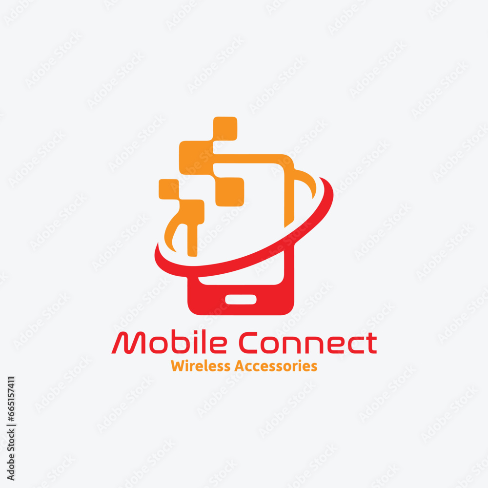 mobile accessories store and repair store logo design vector format Stock Vector Adobe Stock