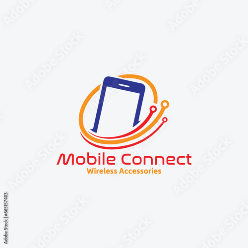mobile accessories store and repair store logo design vector format