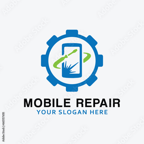 mobile accessories store and repair store logo design vector format