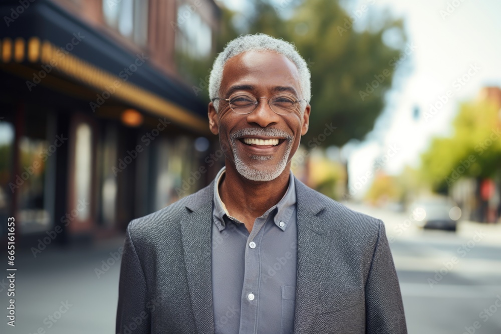Portrait of a smiling senior man in the city Portrait of a smiling senior man in the city