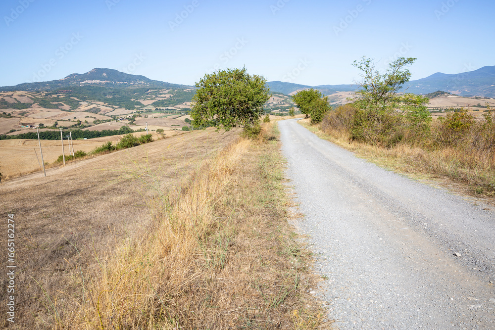 Via Francigena - dirt road next to Centeno (Proceno), Province of Viterbo, Lazio, Italy
