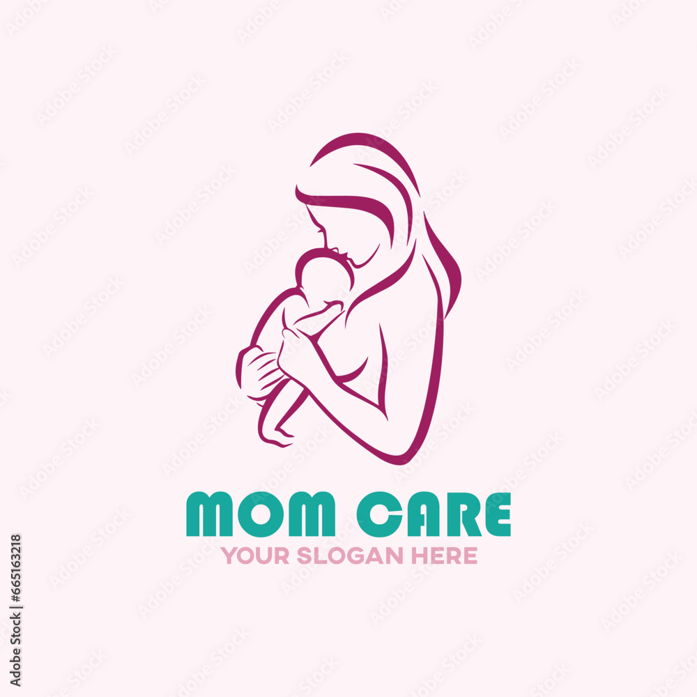 mom baby care logo design vector mom baby care logo design vector