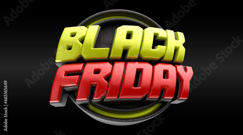 Selo 3D Vermelho e Amarelo para Black Friday