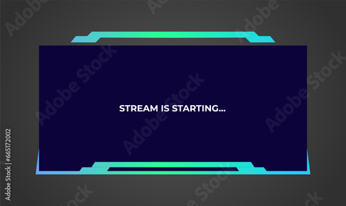 Live stream interface overlay frames for gamer broadcast or streaming. Game panel interface. Vector illustration