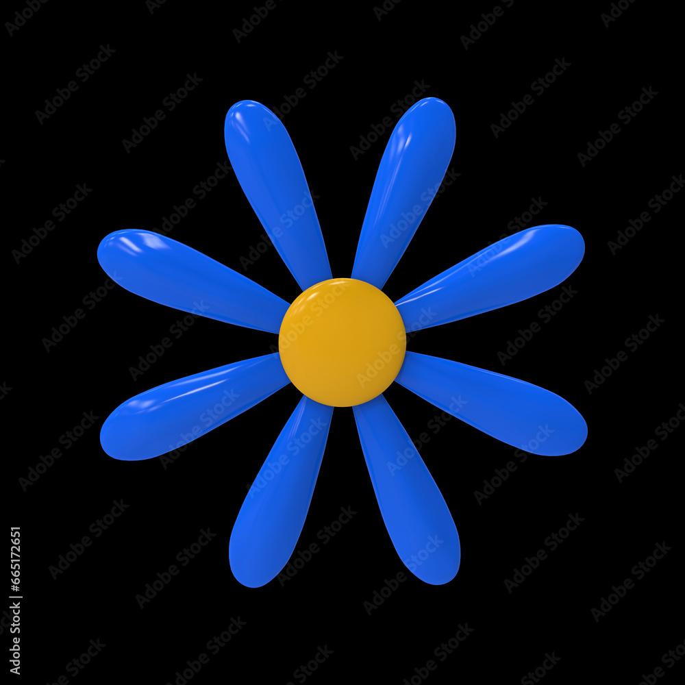 3d illustration simple flower render 3d illustration simple flower render