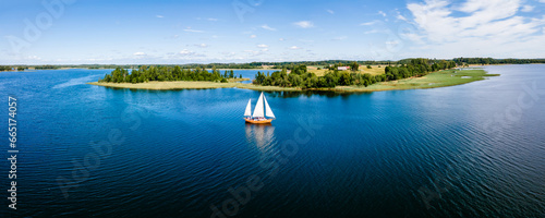 Beautiful Landscape of Latvia during summer, Latgale land of blue lakes, Raznas lake photo