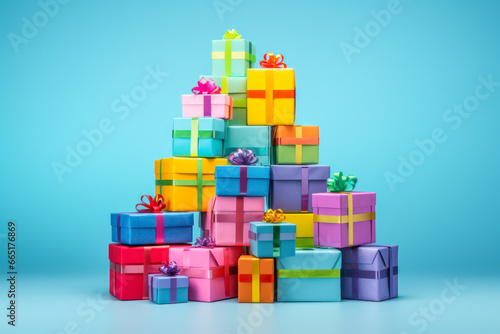 Pile of colorful gift boxes