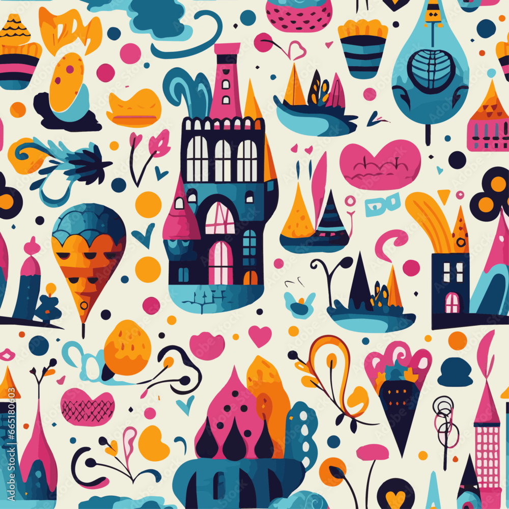 llustration Vector Wonderland Seamless Patterns llustration Vector Wonderland Seamless Patterns