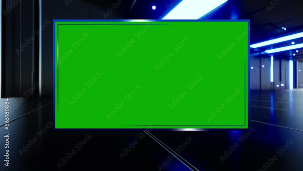 Background for TV news broadcast with green screen. Virtual studio with green screen Background for TV news broadcast with green screen. Virtual studio with green screen