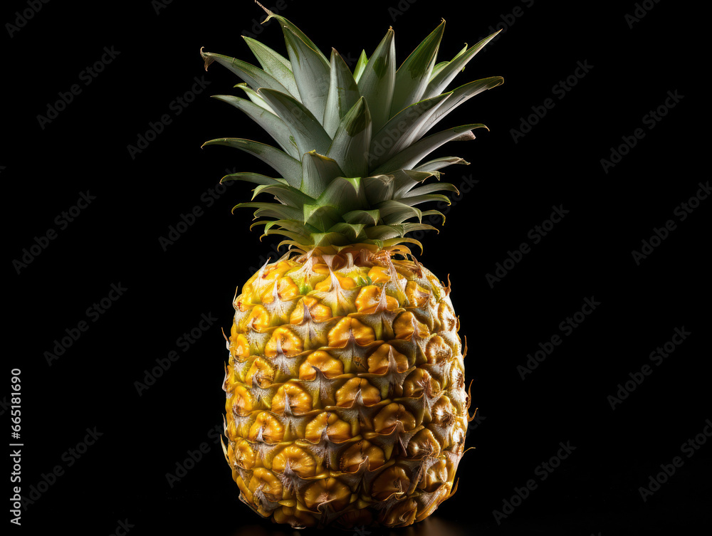 Pineapple Studio Shot Isolated on Clear Background, Food Photography, Generative AI Pineapple Studio Shot Isolated on Clear Background, Food Photography, Generative AI