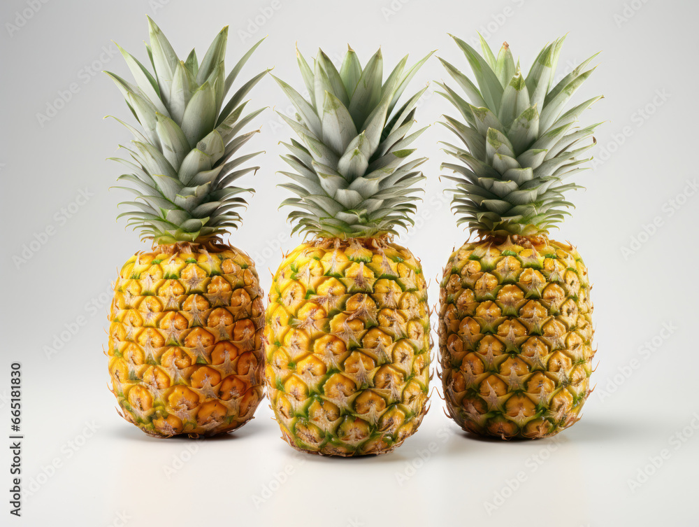 Pineapple Studio Shot Isolated on Clear Background, Food Photography, Generative AI Pineapple Studio Shot Isolated on Clear Background, Food Photography, Generative AI