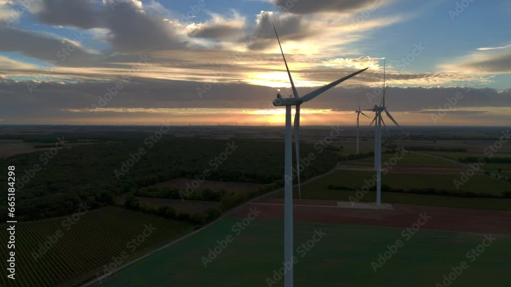 wind turbine at sunset