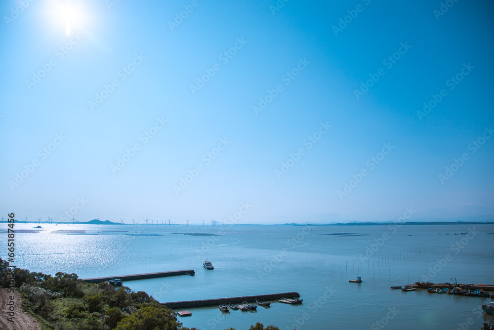 Dalian Island, Pingtan County, Fuzhou City, Fujian Province-Seascape under the blue sky