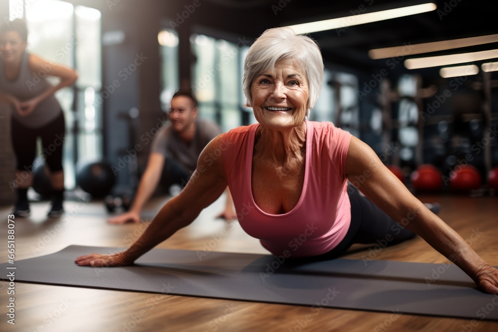 Fototapeta premium woman doing yoga exercise