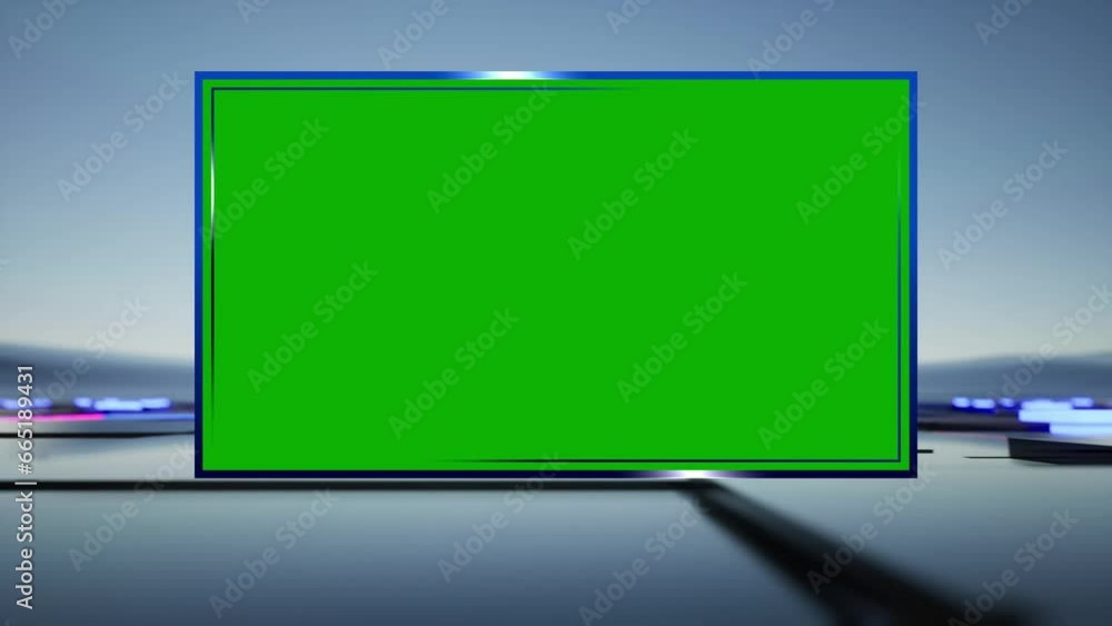 Background for TV news broadcast with green screen. Virtual studio with green screen Background for TV news broadcast with green screen. Virtual studio with green screen
