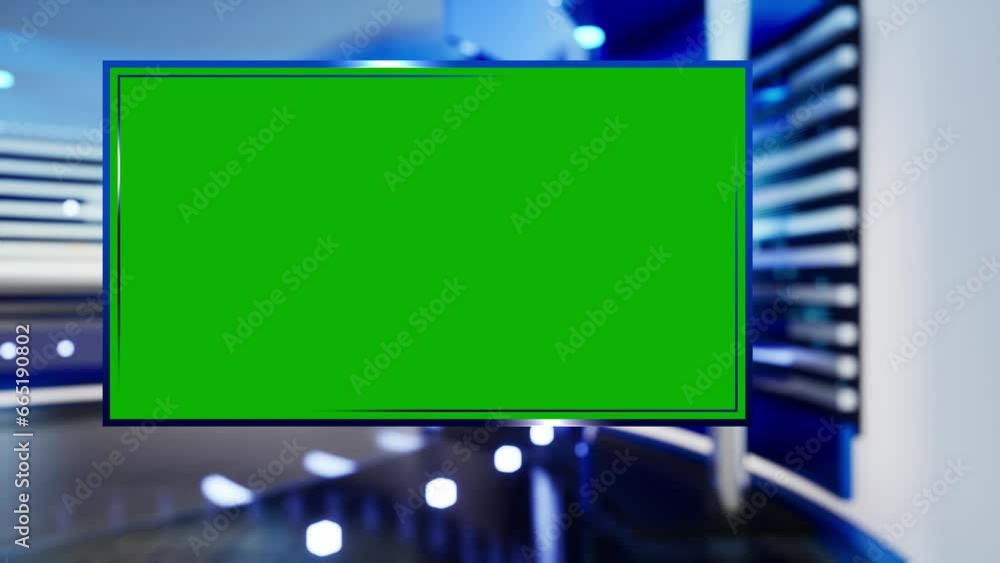 Background for TV news broadcast with green screen. Virtual studio with green screen Background for TV news broadcast with green screen. Virtual studio with green screen