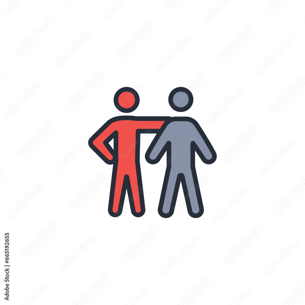 friendship icon. vector.Editable stroke.linear style sign for use web design,logo.Symbol illustration. friendship icon. vector.Editable stroke.linear style sign for use web design,logo.Symbol illustration.