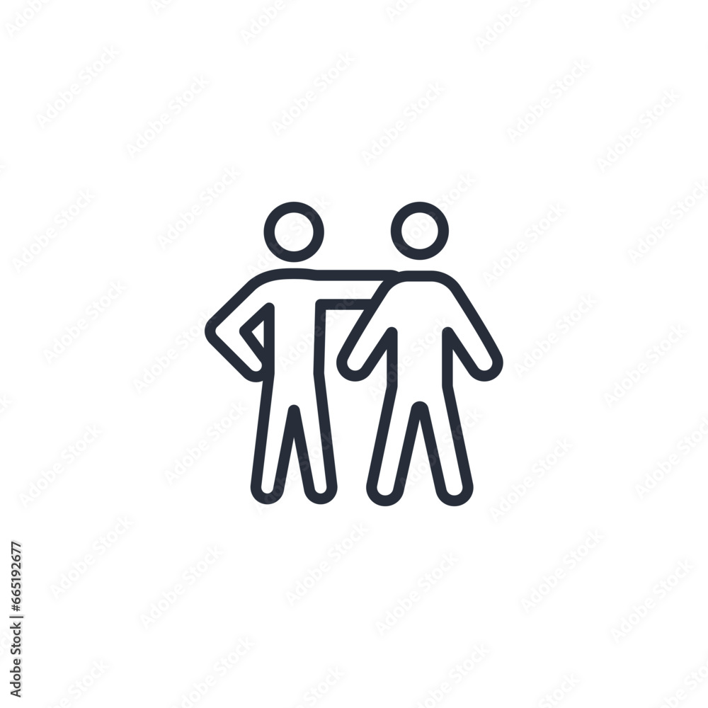 friendship icon. vector.Editable stroke.linear style sign for use web design,logo.Symbol illustration. friendship icon. vector.Editable stroke.linear style sign for use web design,logo.Symbol illustration.