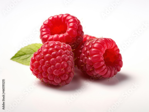 Raspberry Studio Shot Isolated on Clear Background, Food Photography, Generative AI