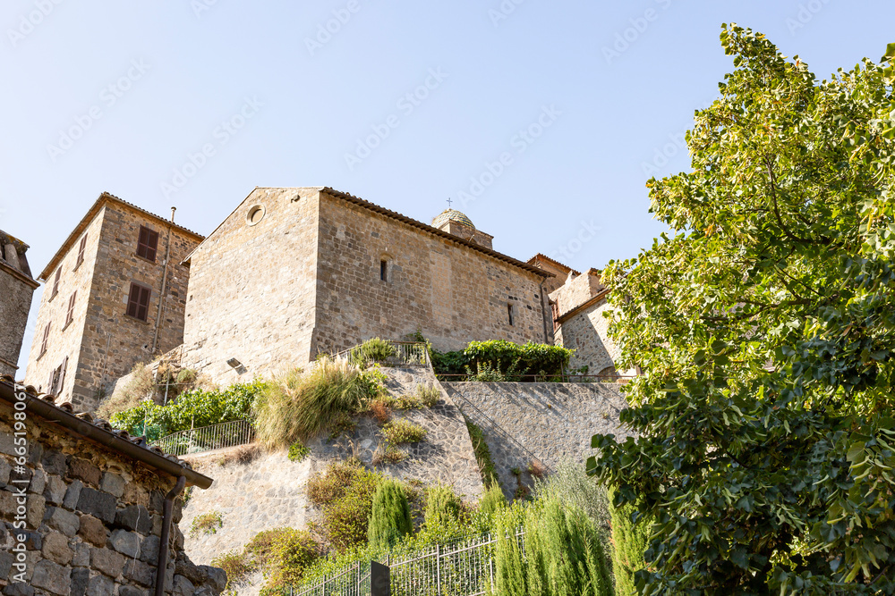 traditional old houses in Bolsena, province of Viterbo, Lazio, Italy