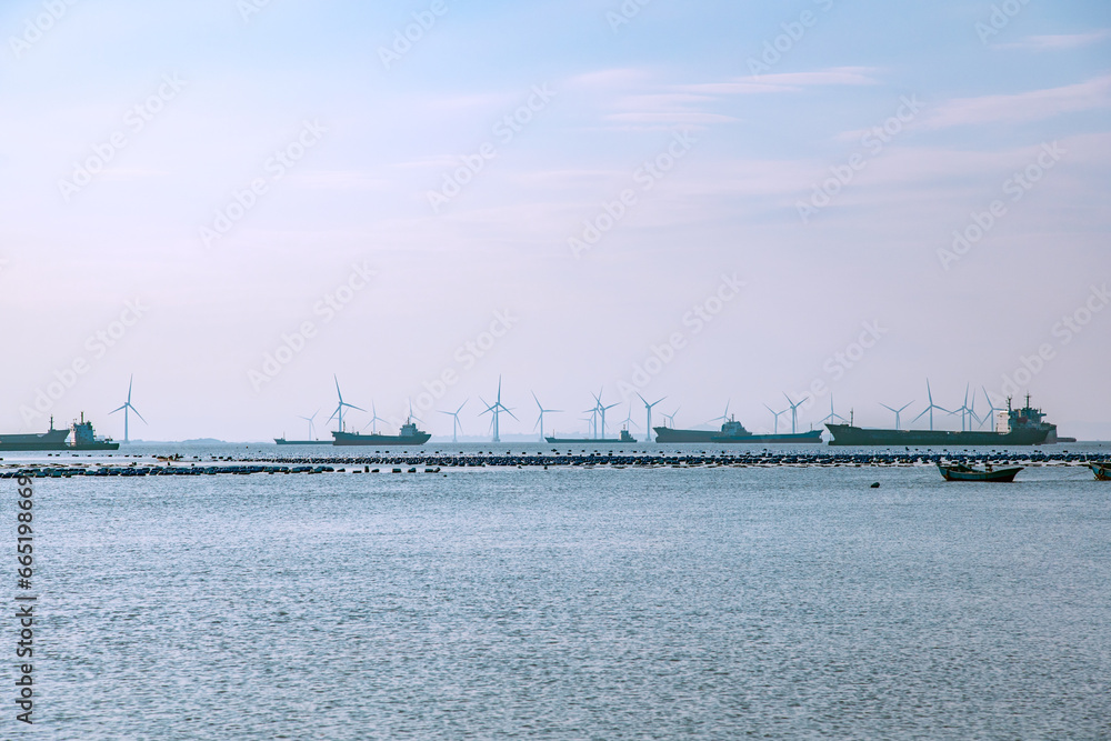 Pingtan Island, Fuzhou City, Fujian Province-fishing port pier from aerial photography perspective