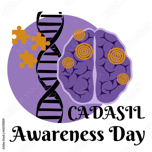 CADASIL Awareness Day, postcard or banner design about a rare neurological syndrome