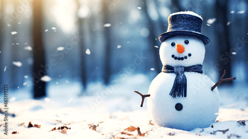 snowman with carrot nose and coal button