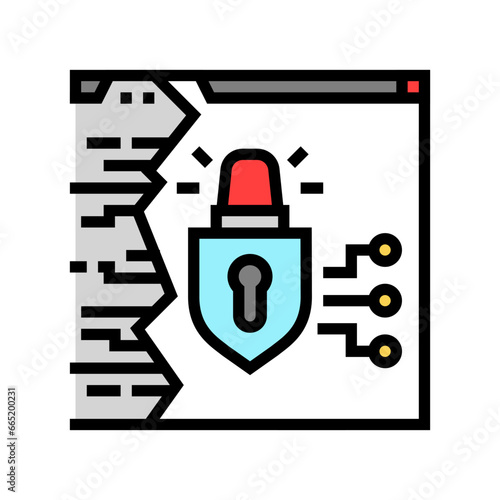 hacking attempt cyberbullying color icon vector. hacking attempt cyberbullying sign. isolated symbol illustration