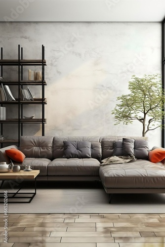Modern interior of living room with modern sofa